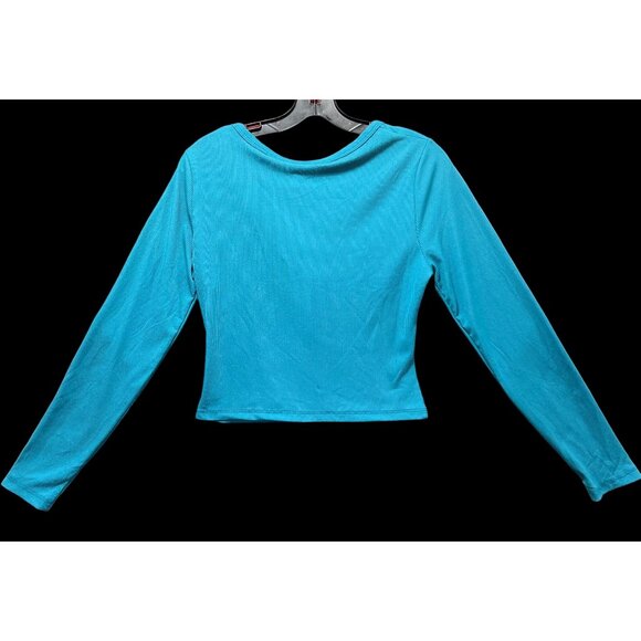 Rue 21 - Women's Casual Long Sleeve Button Down T-Shirt - Blue - Large - Picture 2 of 10